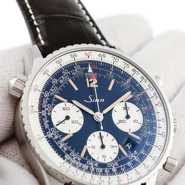 腕時計 ジン SINN 903.ST.AUTO.B.E 自動巻き メンズ クロノグラフ スモールセコンド デイト 回転式インナーベゼル ダークブルー