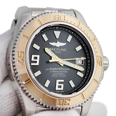 腕時計 ブライトリング BREITLING スーパーオーシャン 44 C17391 C189B77PRS 自動巻き メンズ K18RG×SS コンビ 逆回転防止ベゼル