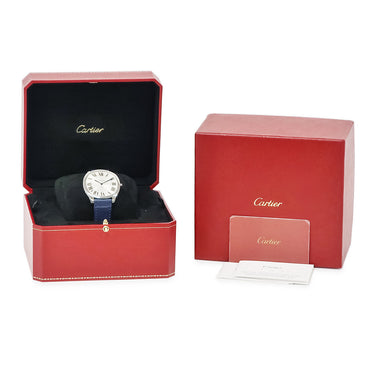 腕時計 カルティエ Cartier ドライブ ドゥ カルティエ エクストラフラット WSNM0011 手巻き メンズ 新品同様 シルバー ローマン 青針