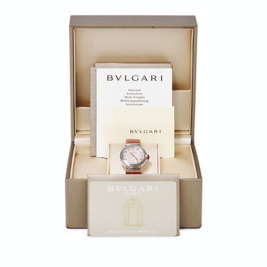 腕時計 ブルガリ BVLGARI ルチェア LU28S 102608 クオーツ レディース 純正ダイヤ ピンク シェル マザーオブパール