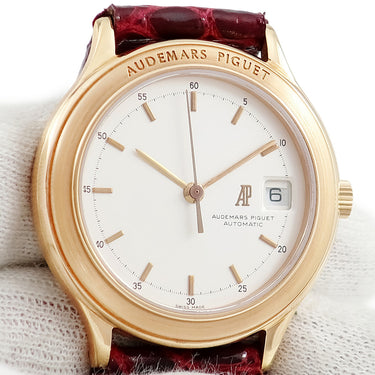 腕時計 オーデマピゲ AUDEMARS PIGUET ユイティーム 77113OR/O/0002/01 自動巻き レディース OH済 K18RG無垢 シルバー バー デイト