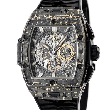腕時計 ウブロ HUBLOT スピリットオブビッグバン カーボン ゴールド タイガー 642.QX.0113.RX.TIG22 自動巻き メンズ ブラック 限定