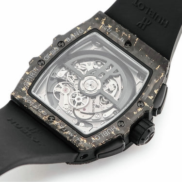 腕時計 ウブロ HUBLOT スピリットオブビッグバン カーボン ゴールド タイガー 642.QX.0113.RX.TIG22 自動巻き メンズ ブラック 限定