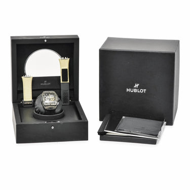 腕時計 ウブロ HUBLOT スピリットオブビッグバン カーボン ゴールド タイガー 642.QX.0113.RX.TIG22 自動巻き メンズ ブラック 限定