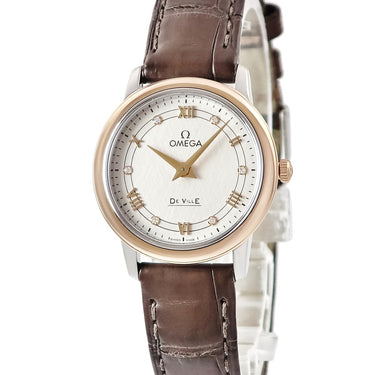 腕時計 オメガ OMEGA デ ヴィル プレステージ 424.23.27.60.52.001 クオーツ レディース K18RG×SS コンビ 純正ダイヤ