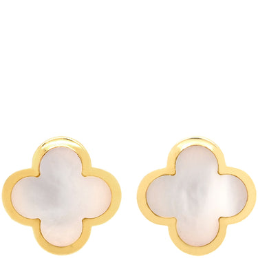 ヴァンクリーフアーペル Van Cleef & Arpels ピュア アルハンブラ VCARA38800 パールホワイト×イエローゴールド K18YG マザーオブパール ピアス Au750 18K 18金 白 シェル