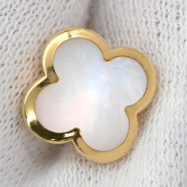 ヴァンクリーフアーペル Van Cleef & Arpels ピュア アルハンブラ VCARA38800 パールホワイト×イエローゴールド K18YG マザーオブパール ピアス Au750 18K 18金 白 シェル