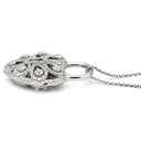 ティファニー Tiffany & Co フィリグリー ハート ダイヤペンダント ホワイトゴールド K18WG ダイヤモンド ネックレス K18 WG 南京錠 パドロック 鍵 パヴェダイヤ