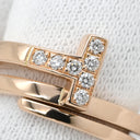 ティファニー Tiffany & Co Tスクエア ラップ ローズゴールド K18PG ダイヤモンド リング 指輪 ピンクゴールド AU750 18K 7石 7P ダイヤモンド 11.5号