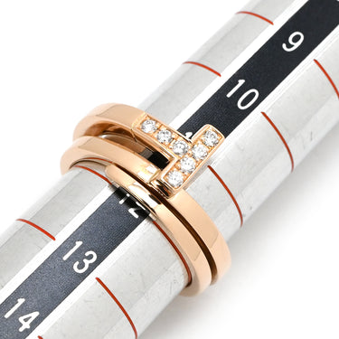 ティファニー Tiffany & Co Tスクエア ラップ ローズゴールド K18PG ダイヤモンド リング 指輪 ピンクゴールド AU750 18K 7石 7P ダイヤモンド 11.5号