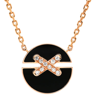 ショーメ CHAUMET ジュ ドゥ リアン ハーモニー SM 084426 ブラック×ピンクゴールド K18PG ダイヤモンド オニキス ネックレス メダル 750 18K PG ダイヤ オニキス