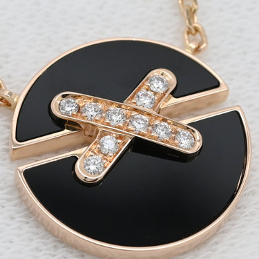 ショーメ CHAUMET ジュ ドゥ リアン ハーモニー SM 084426 ブラック×ピンクゴールド K18PG ダイヤモンド オニキス ネックレス メダル 750 18K PG ダイヤ オニキス