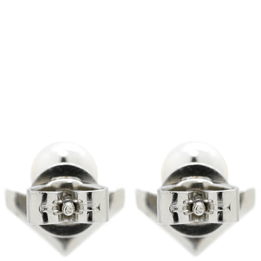 ショーメ CHAUMET エグレット パール ダイヤピアス パールホワイト×ホワイトゴールド K18WG ダイヤモンド ピアス K18 Au750 V字型 ダイヤ