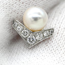 ショーメ CHAUMET エグレット パール ダイヤピアス パールホワイト×ホワイトゴールド K18WG ダイヤモンド ピアス K18 Au750 V字型 ダイヤ