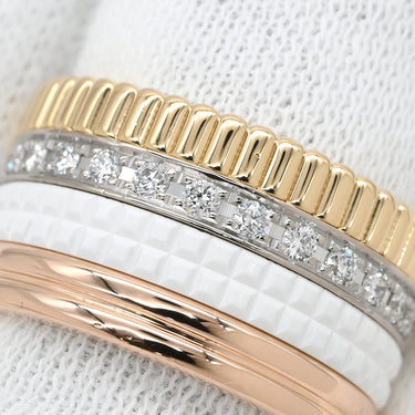 ブシュロン BOUCHERON キャトル ホワイト ダイヤモンド ラージ JRG01599 4カラー K18YG K18PG K18WG セラミック ダイヤモンド #T54(JP14) リング 指輪 AU750 18K セラミック 13.5号