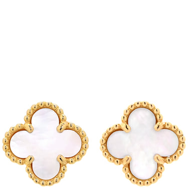 ヴァンクリーフアーペル Van Cleef & Arpels スウィート アルハンブラ VCARA44800 パールホワイト×イエローゴールド K18YG マザーオブパール ピアス 750 18K 18金 マザーオブパール