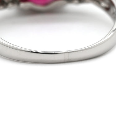 ノンブランド NON BRAND レッドトルマリン 3.37ct ダイヤリング レッド×プラチナシルバー Pt900 ダイヤモンド レッドトルマリン リング 指輪 赤 18K 750 YG オーバルミックスカット ルベライト 12.5号