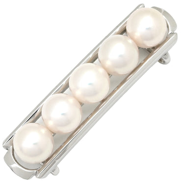 ミキモト MIKIMOTO あこやパール 帯どめ パールホワイト×ホワイトゴールド K14WG パール アクセサリー MIKIMOTO 帯留 5P 5粒 真珠