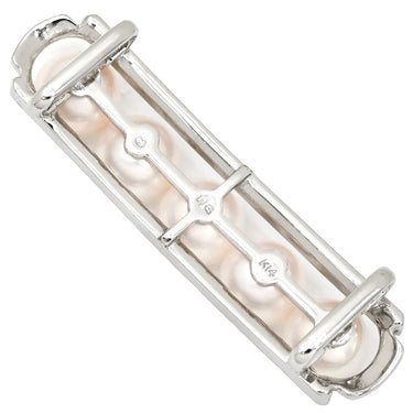 ミキモト MIKIMOTO あこやパール 帯どめ パールホワイト×ホワイトゴールド K14WG パール アクセサリー MIKIMOTO 帯留 5P 5粒 真珠