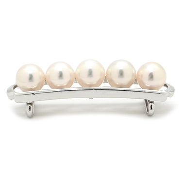 ミキモト MIKIMOTO あこやパール 帯どめ パールホワイト×ホワイトゴールド K14WG パール アクセサリー MIKIMOTO 帯留 5P 5粒 真珠