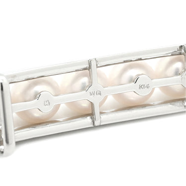ミキモト MIKIMOTO あこやパール 帯どめ パールホワイト×ホワイトゴールド K14WG パール アクセサリー MIKIMOTO 帯留 5P 5粒 真珠