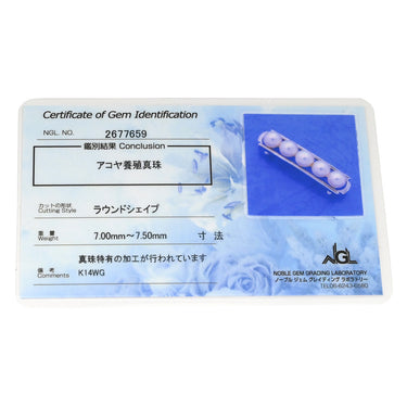 ミキモト MIKIMOTO あこやパール 帯どめ パールホワイト×ホワイトゴールド K14WG パール アクセサリー MIKIMOTO 帯留 5P 5粒 真珠
