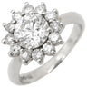 ノンブランド NON BRAND ダイヤモンド 1.171ct 0.565ct フラワーモチーフ プラチナシルバー Pt900 ダイヤモンド リング 指輪 プラチナ900 ホールマーク 8号
