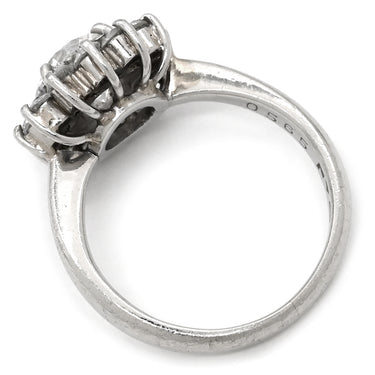 ノンブランド NON BRAND ダイヤモンド 1.171ct 0.565ct フラワーモチーフ プラチナシルバー Pt900 ダイヤモンド リング 指輪 プラチナ900 ホールマーク 8号