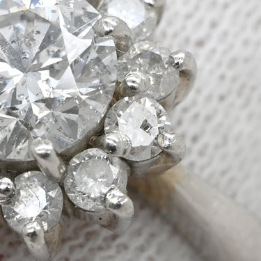 ノンブランド NON BRAND ダイヤモンド 1.171ct 0.565ct フラワーモチーフ プラチナシルバー Pt900 ダイヤモンド リング 指輪 プラチナ900 ホールマーク 8号