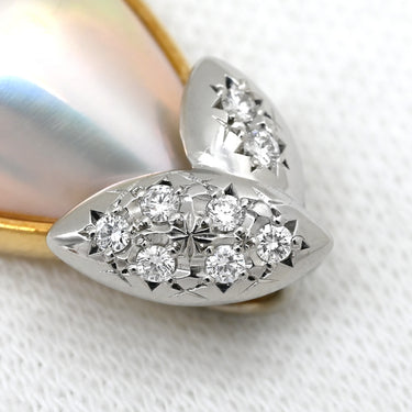 タサキ TASAKI マベパール ダイヤ パールホワイト×プラチナシルバー×イエローゴールド Pt900 K18YG パール ダイヤモンド ペンダントトップ 18K 750 YG プラチナ しずく型 ネックレストップ
