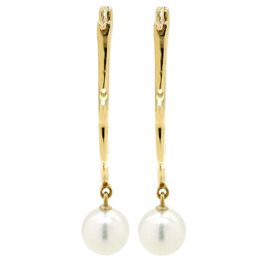 ミキモト MIKIMOTO あこやパール デザインピアス イエローゴールド K18YG パール ピアス MIKIMOTO 18K 750 YG ラウンドシェイプ フープ