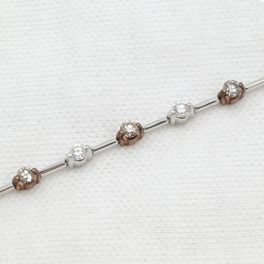 デビアス DE BEERS LINE ラインブレスレット ホワイトゴールド K18WG ダイヤモンド K18PG ブレスレット ダイヤ ブラウンダイヤ