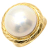 タサキ TASAKI マベパール パールホワイト×イエローゴールド K18YG パール リング 指輪 18K 18金 750 YG 真珠 ハーフマウントシェイプ 11号