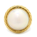 タサキ TASAKI マベパール パールホワイト×イエローゴールド K18YG パール リング 指輪 18K 18金 750 YG 真珠 ハーフマウントシェイプ 11号