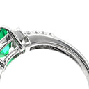 ノンブランド NON BRAND エメラルド 1.10ct ダイヤモンド グリーン×プラチナシルバー Pt900 エメラルド ダイヤモンド リング 指輪 緑 ステップカット プラチナ900 パヴェ 12号