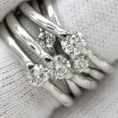 ノンブランド NON BRAND ダイヤモンド 1.17ct デザインリング プラチナシルバー Pt900 ダイヤモンド リング 指輪 プラチナ900 ボリューム 5石 11号