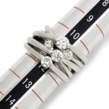 ノンブランド NON BRAND ダイヤモンド 1.17ct デザインリング プラチナシルバー Pt900 ダイヤモンド リング 指輪 プラチナ900 ボリューム 5石 11号