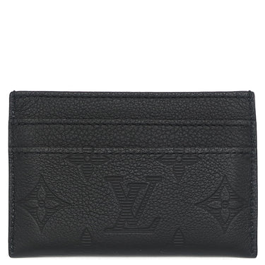ルイヴィトン LOUIS VUITTON ポルト カルト ダブル M81415 ブラック レザー モノグラムシャドウ カードケース 黒 カード入れ