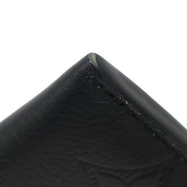 ルイヴィトン LOUIS VUITTON ポルト カルト ダブル M81415 ブラック レザー モノグラムシャドウ カードケース 黒 カード入れ