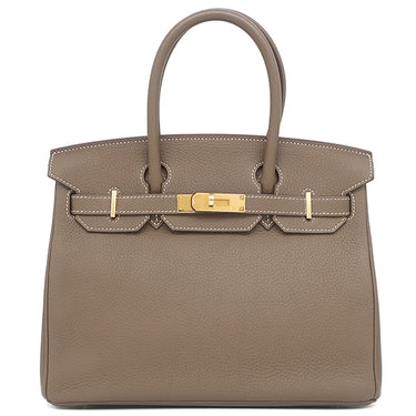 エルメス HERMES バーキン30 エトゥープ トゴ ハンドバッグ ゴールド金具 グレージュ