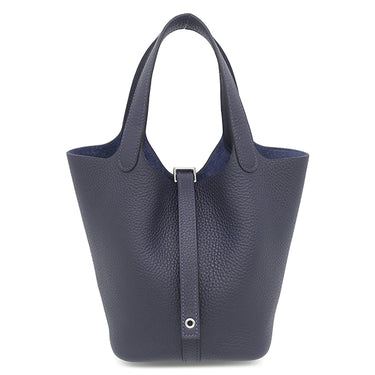 エルメス HERMES ピコタンロック PM ブルーニュイ トリヨンクレマンス ハンドバッグ シルバー金具 新品 未使用 紺 2025年製