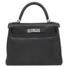 エルメス HERMES ケリー28 内縫い ブラック トゴ 2WAYバッグ シルバー金具 黒