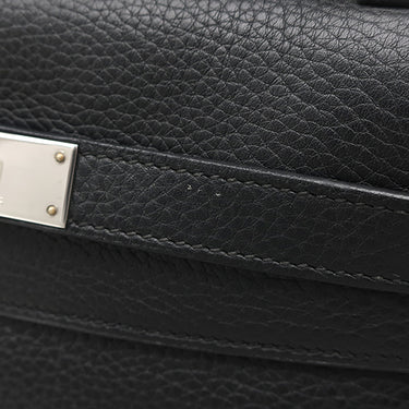 エルメス HERMES ケリー28 内縫い ブラック トゴ 2WAYバッグ シルバー金具 黒