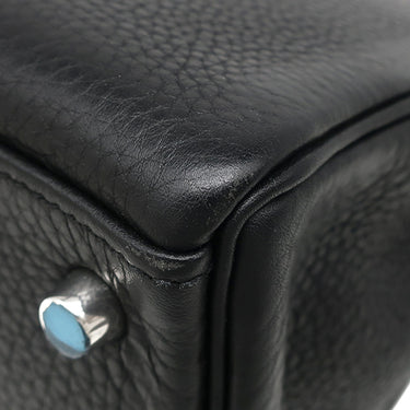 エルメス HERMES ケリー28 内縫い ブラック トゴ 2WAYバッグ シルバー金具 黒