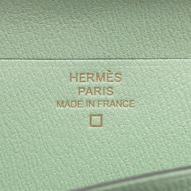 エルメス HERMES ベアンスフレ ヴェールデュー アリゲーターマット 長財布 ゴールド金具 新品 未使用 薄緑 クロコ 二つ折り 2025年製