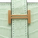 エルメス HERMES ベアンスフレ ヴェールデュー アリゲーターマット 長財布 ゴールド金具 新品 未使用 薄緑 クロコ 二つ折り 2025年製