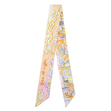 エルメス HERMES ツイリー H064103S オレンジ×ペトロール×ヴューローズ シルク スカーフ 新品 未使用 【シティー オブ ライト】