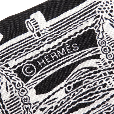 エルメス Herms ツイリー H063081S ブラック×ホワイト シルク スカーフ 新品 未使用 【メルヴェイユーズ ランタン】
