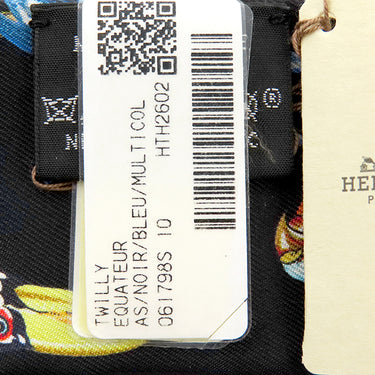 エルメス HERMES ツイリー H061798S ブラック×ブルー×マルチカラー シルク スカーフ 新品 未使用 【Equateur/赤道直下】