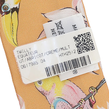 エルメス HERMES ツイリー アプリコット×クレーム×マルチカラー シルク スカーフ 新品 未使用 【Equateur/赤道直下】